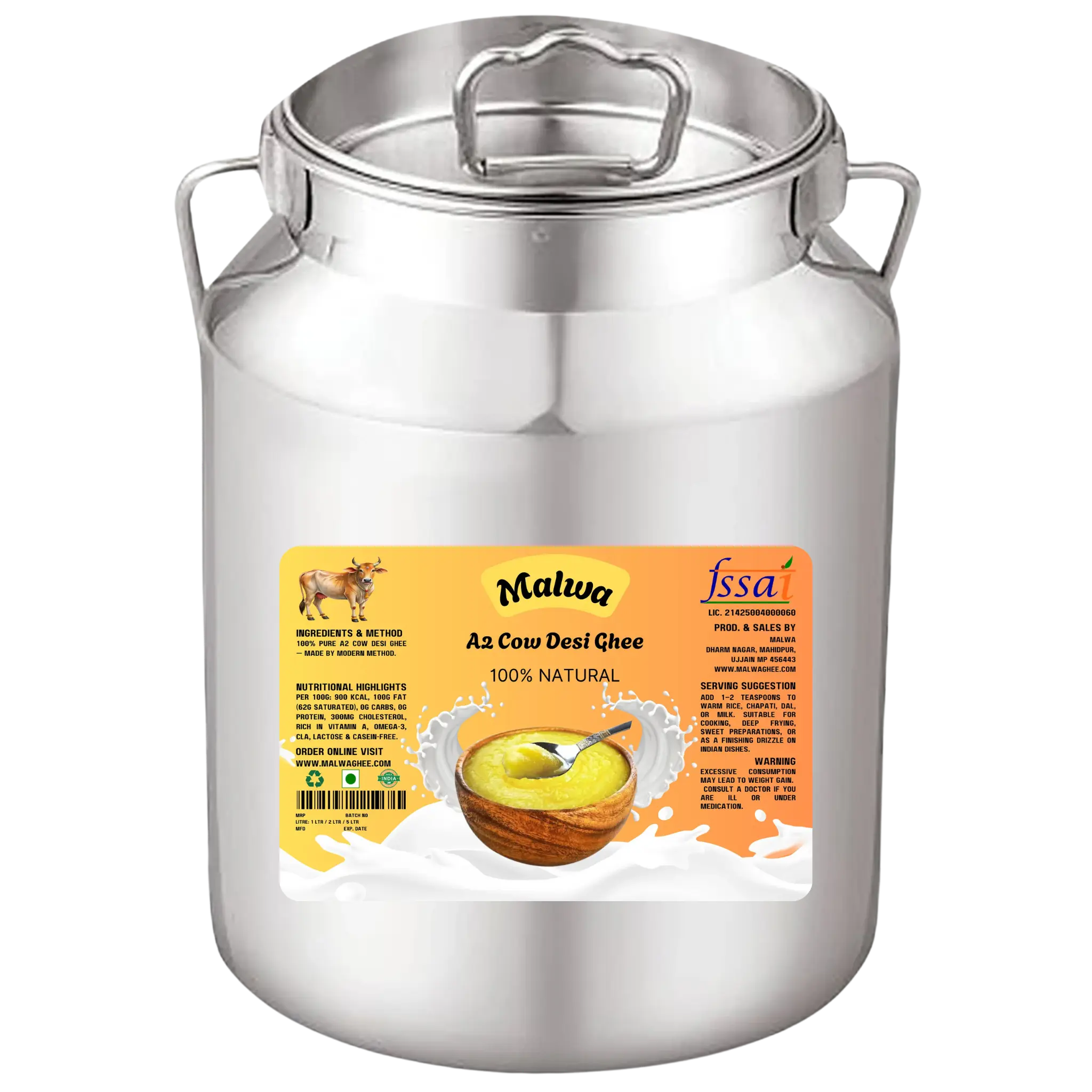 Malwa A2 Cow Desi Ghee 1 Litre