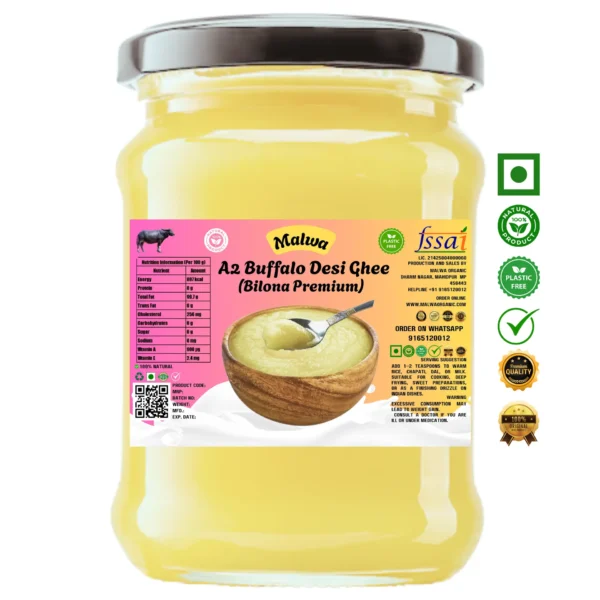 Malwa Organic A2 Buffalo Desi Ghee (Bilona Premium)