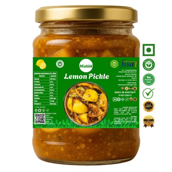 Malwa Organic Premium Desi Nimbu Achar (Lemon Pickle)